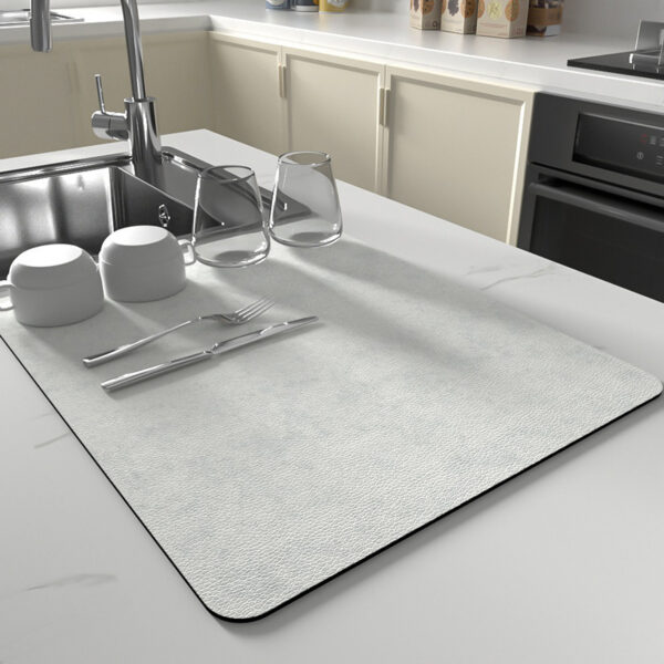 Kitchen Countertop Water Draining Pad Absorbent Dry Square Non-slip Wash-free Heat Insulation - Image 9