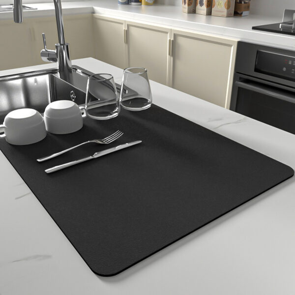 Kitchen Countertop Water Draining Pad Absorbent Dry Square Non-slip Wash-free Heat Insulation - Image 4