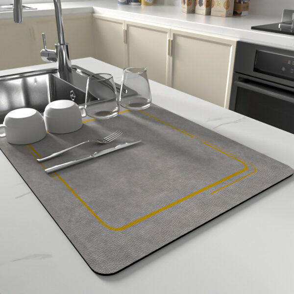 Kitchen Countertop Water Draining Pad Absorbent Dry Square Non-slip Wash-free Heat Insulation - Image 10