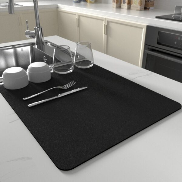 Kitchen Countertop Water Draining Pad Absorbent Dry Square Non-slip Wash-free Heat Insulation