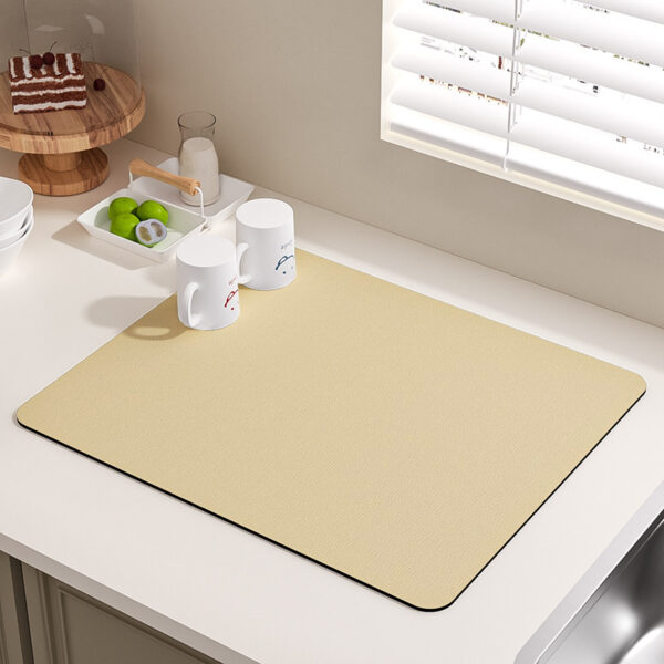 Kitchen Countertop Water Draining Pad Absorbent Dry Square Non-slip Wash-free Heat Insulation - Image 3