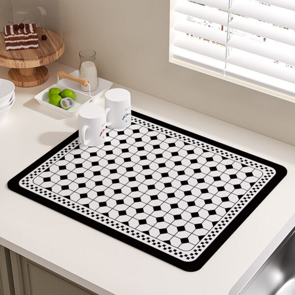 Kitchen Countertop Water Draining Pad Absorbent Dry Square Non-slip Wash-free Heat Insulation - Image 6